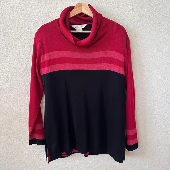 Exclusively Misook Set of two Top Long Sleeves Sweater Colorblock Women's Sz M - Picture 2 of 13